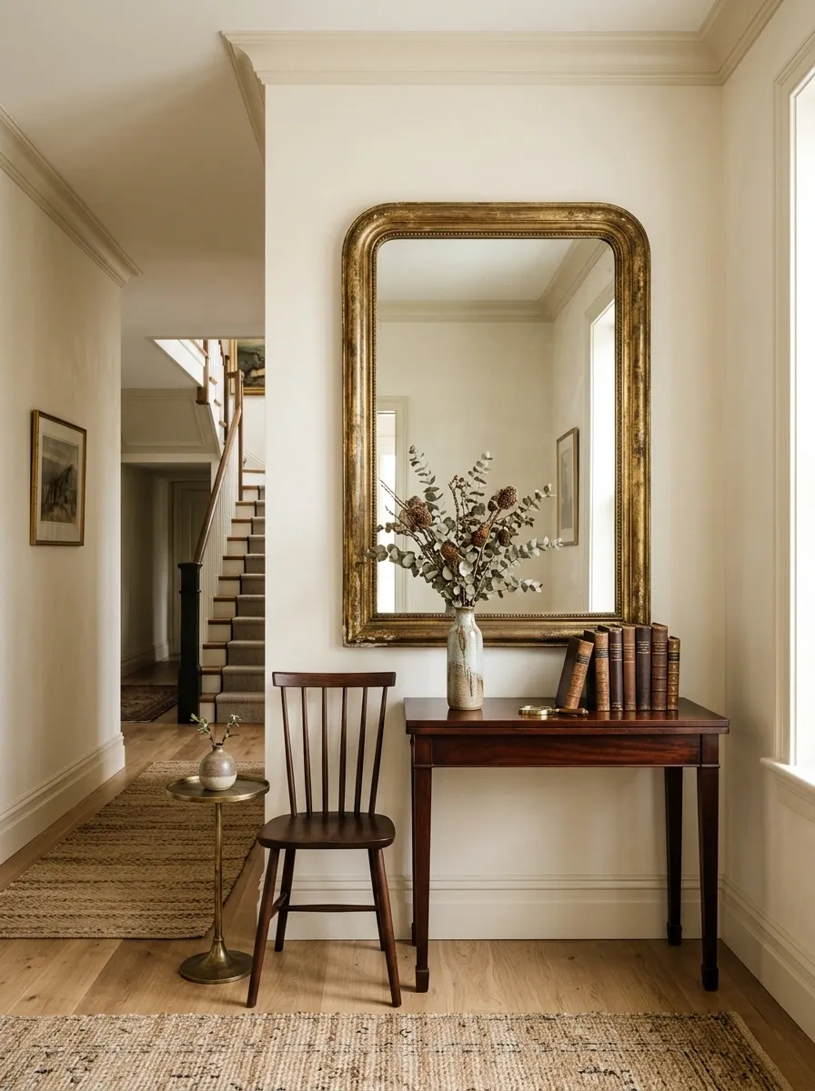 Hang One Antique-Style Mirror Where Light Can Work