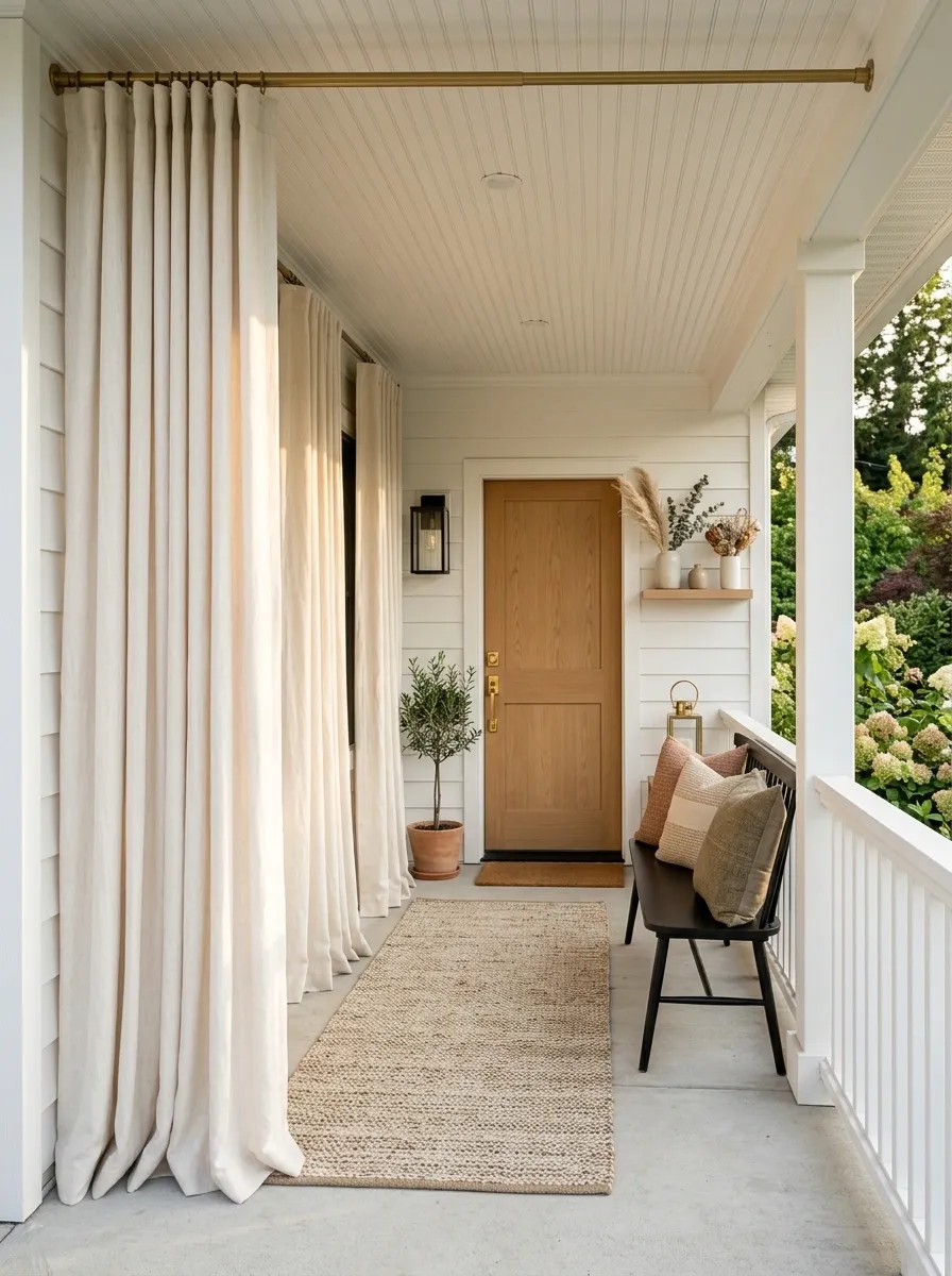 Hang outdoor curtains