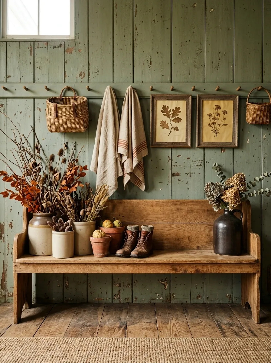 Heritage Farmhouse Booth With Built-In Bench