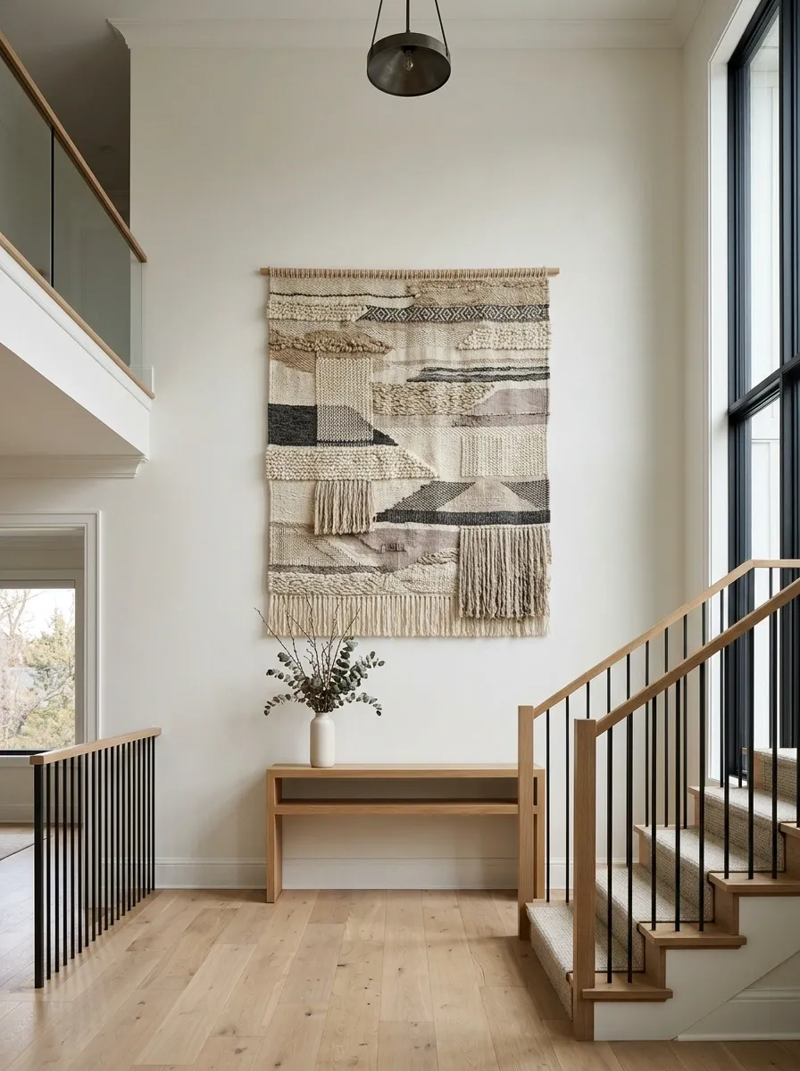 Hide the Awkward Wall With One Wide Textile or Tapestry