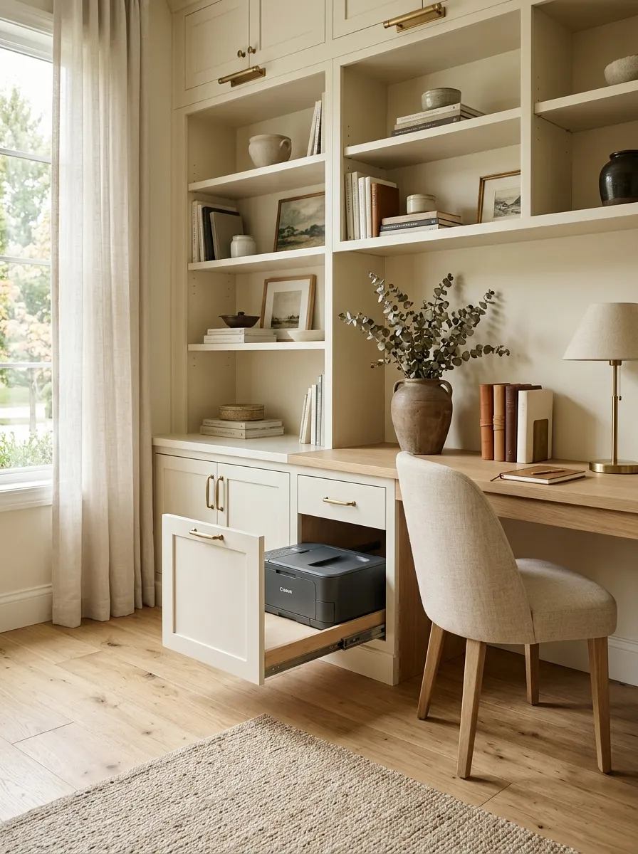 Hide the Printer in a Faux Drawer Cabinet