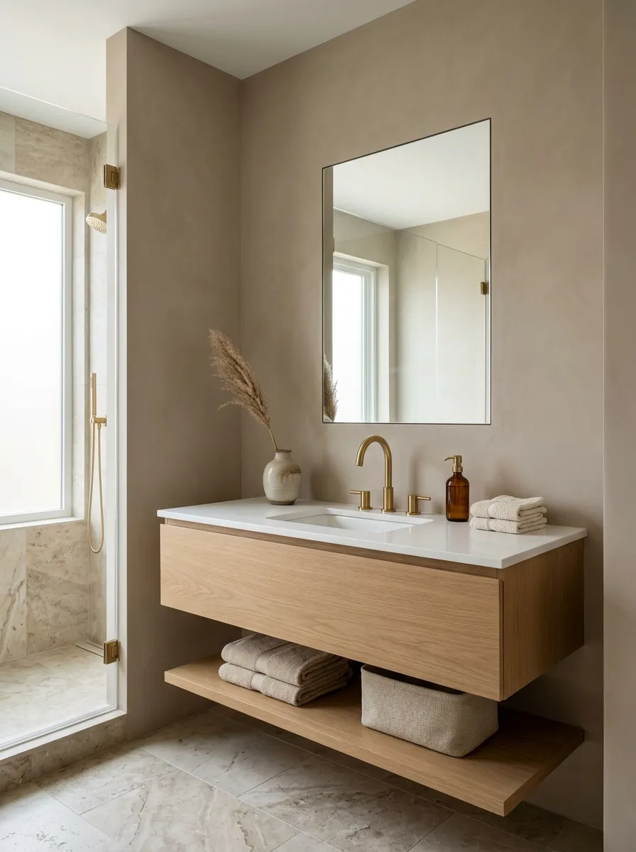 Install a Recessed Medicine Cabinet Instead of Open Shelves