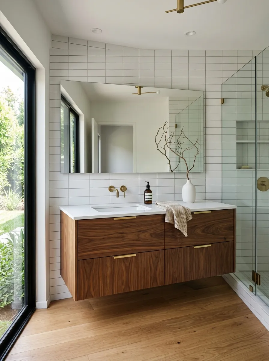 Keep the Tile Grid Simple and Let the Vanity Lead