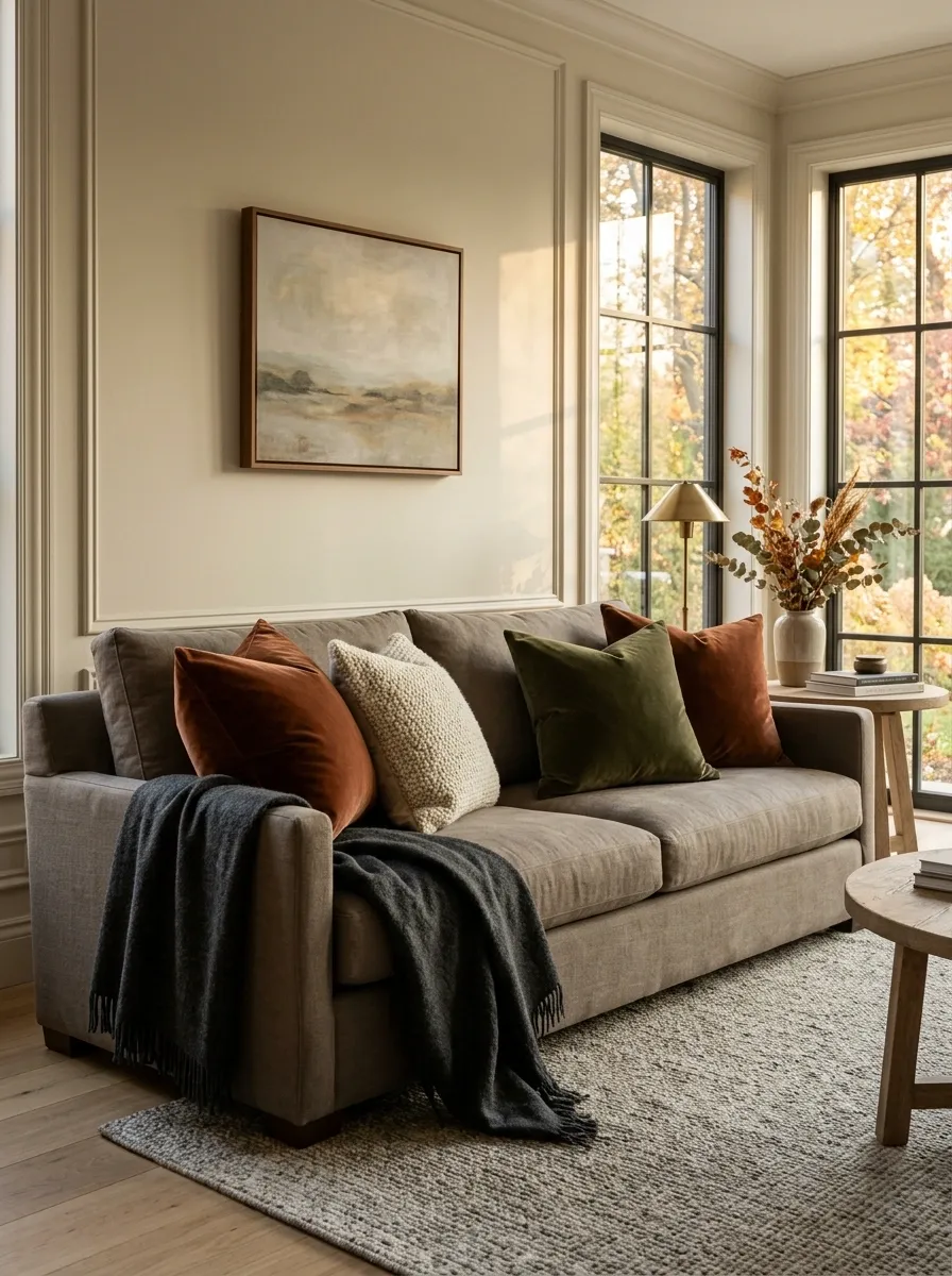 Layer Velvet Pillows in Deep Tones