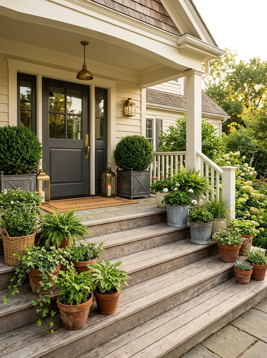 Layered Steps Filled With Potted Greenery