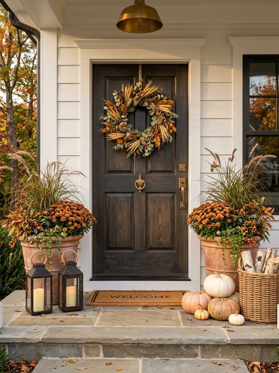 Let the Door and Ground-Level Decor Share the Job