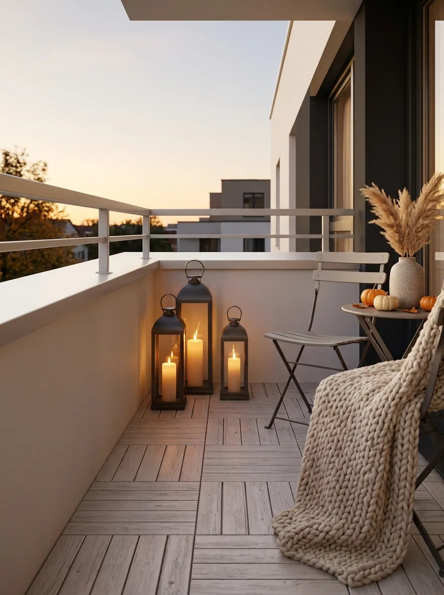 Light the Balcony With Battery Lanterns, Not Wired Fixtures