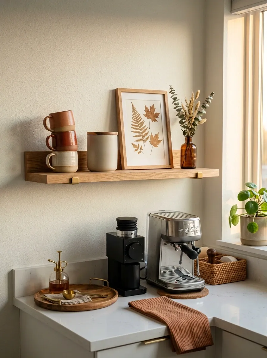 Make a Compact Apartment Coffee Corner Feel Seasonal
