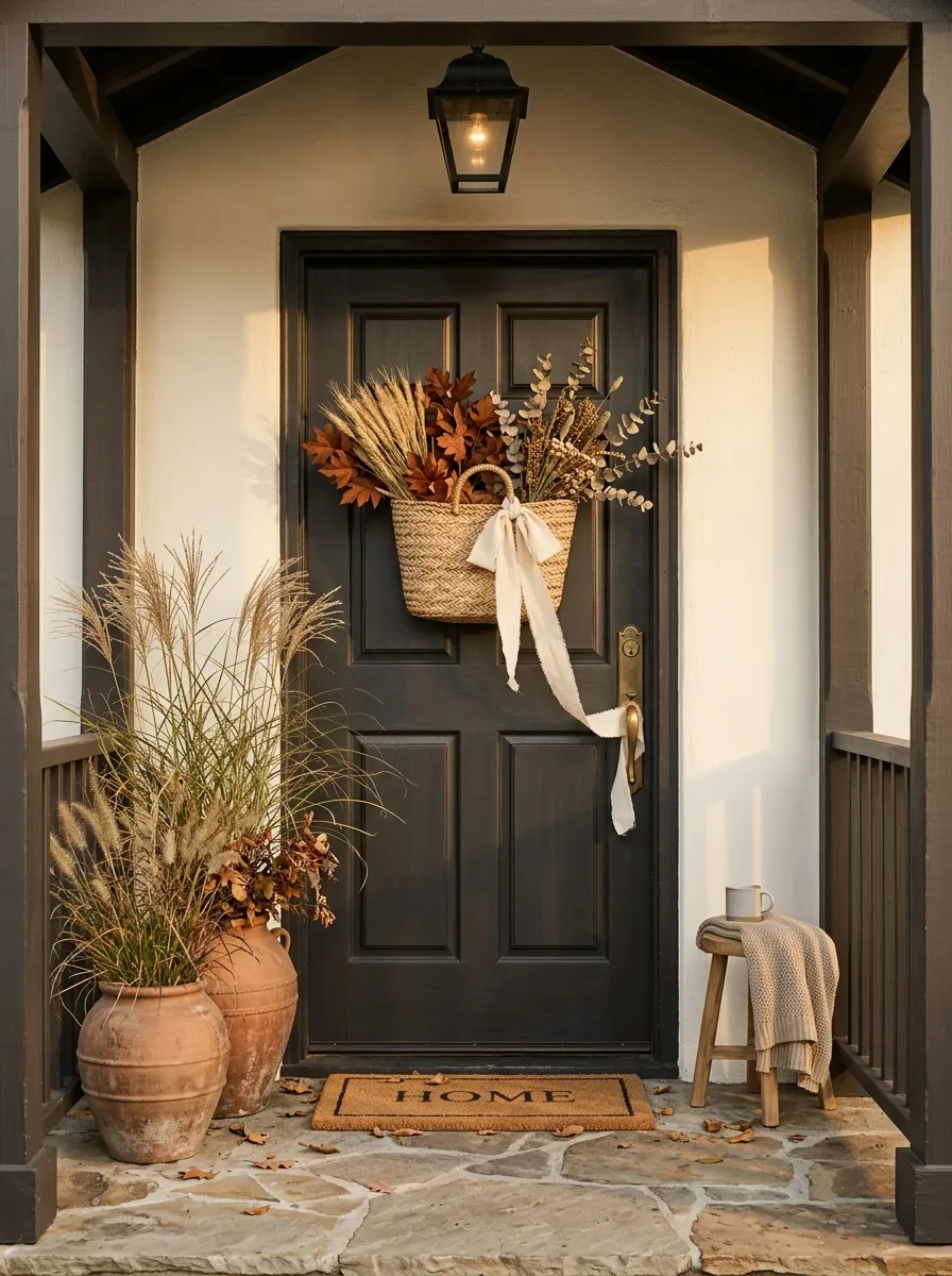 Make a Fall Door Display Without Buying a New Wreath