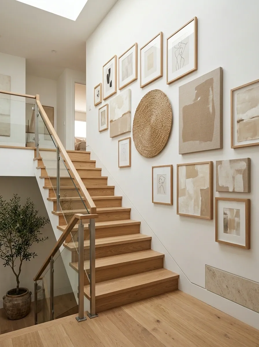 Make a Modern Stairway Feel Warmer With Natural Materials