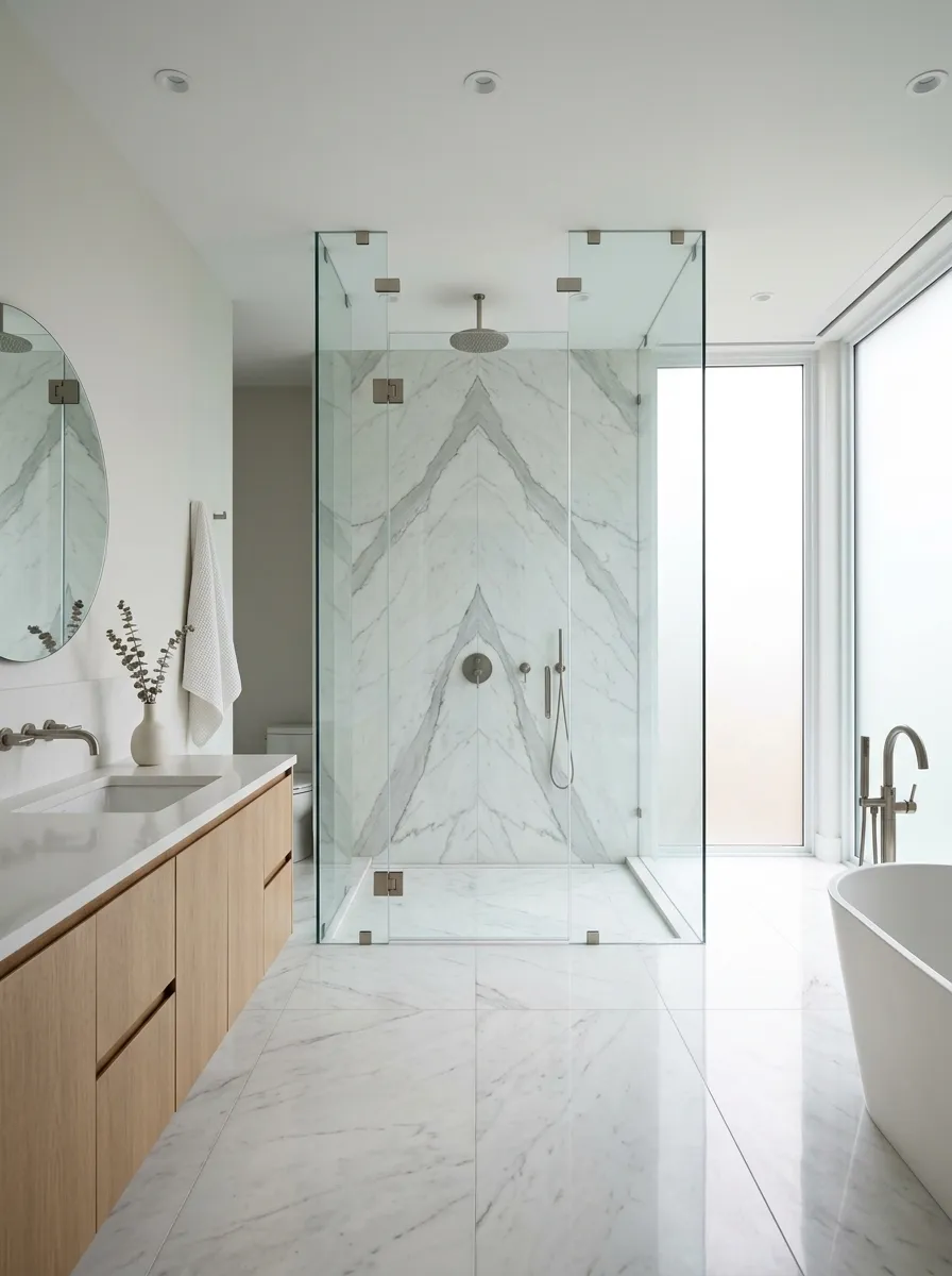 Make the Shower Glass as Visually Quiet as Possible