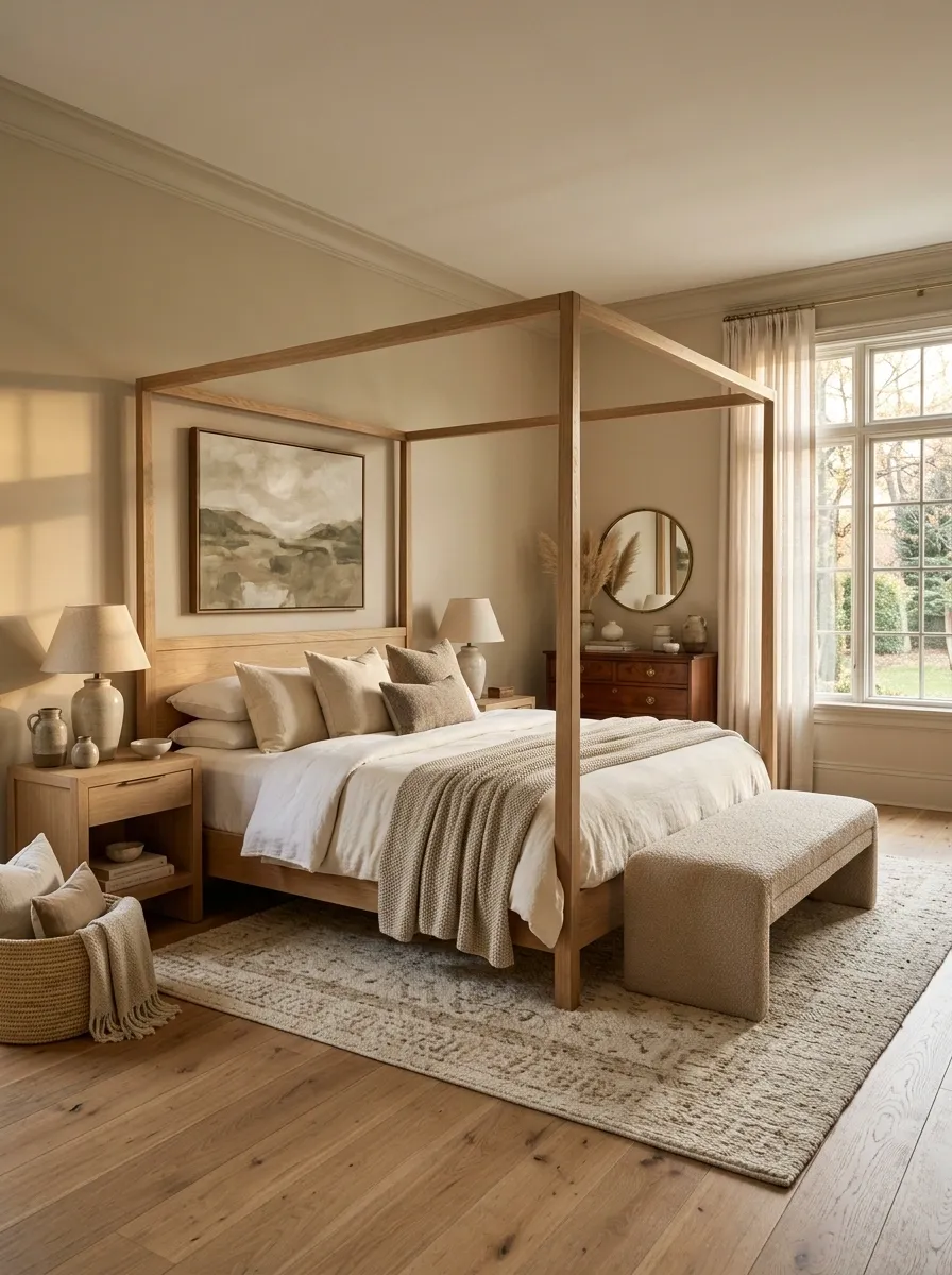 Match the Canopy Wood to the Room's Other Wood Tones