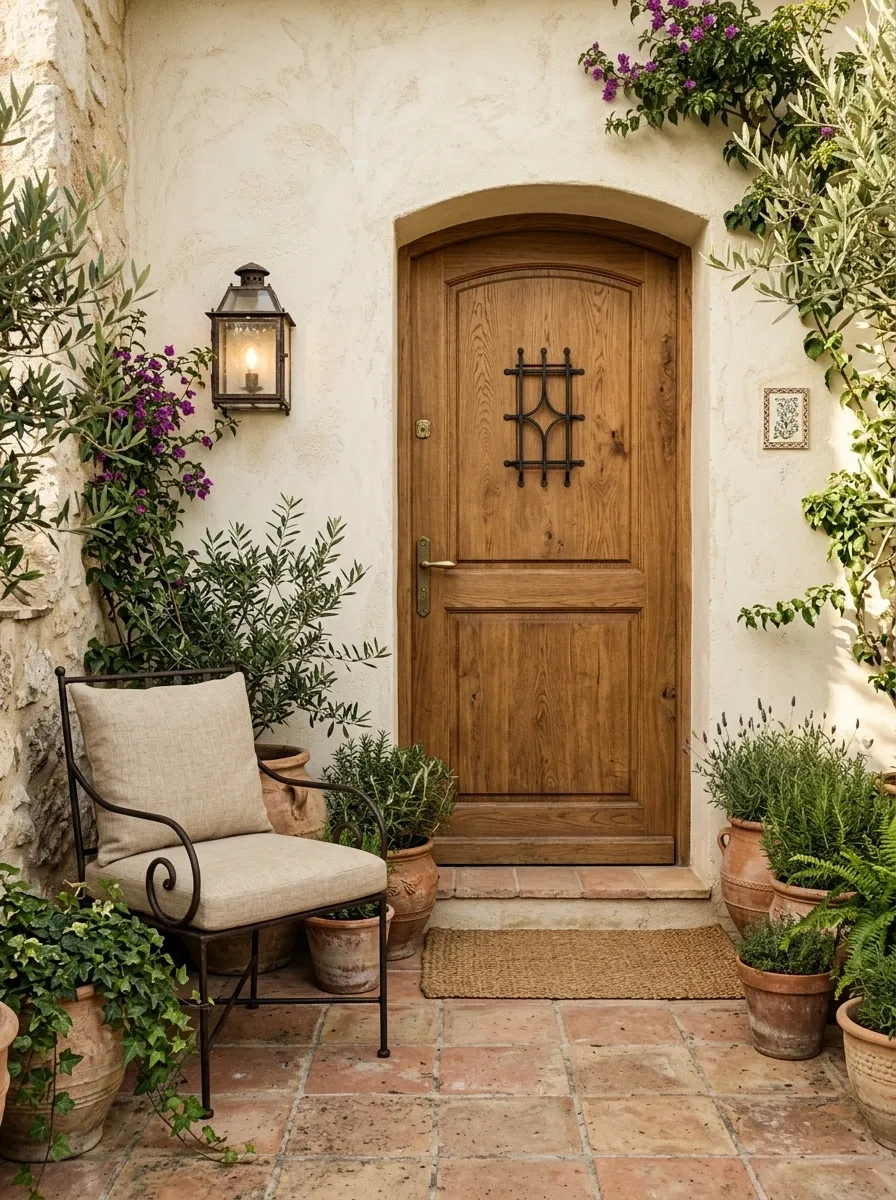 Mediterranean-Inspired Porch With Terracotta and Linen