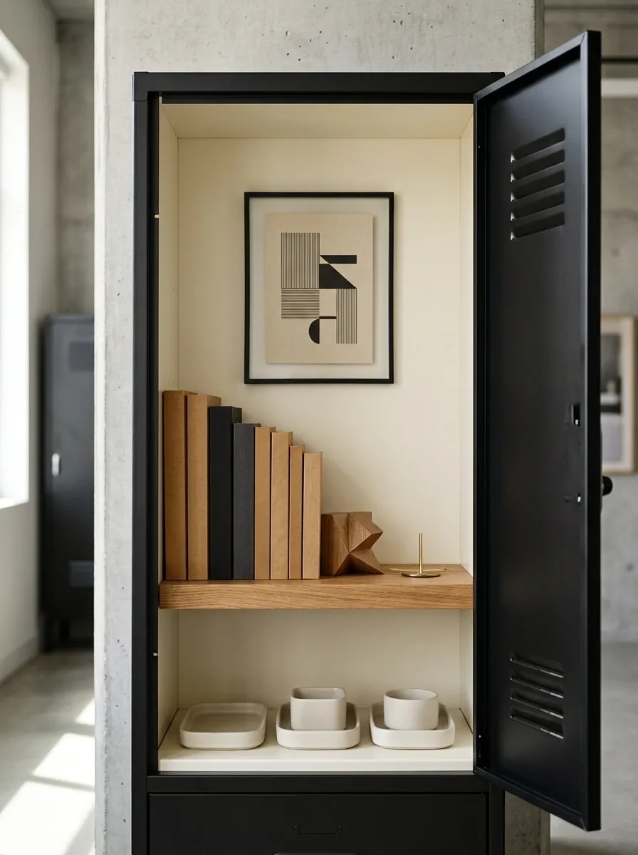 Minimal Black and Cream Locker