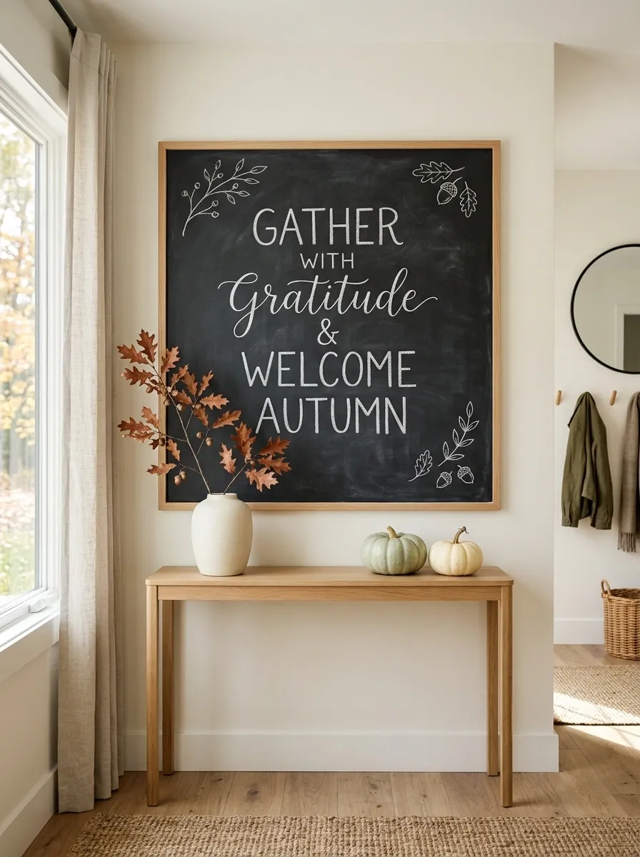 Minimal Blackboard With Oversized Autumn Lettering