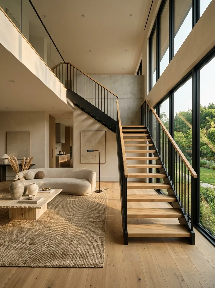 Mix Black Metal With Natural Wood for Contrast