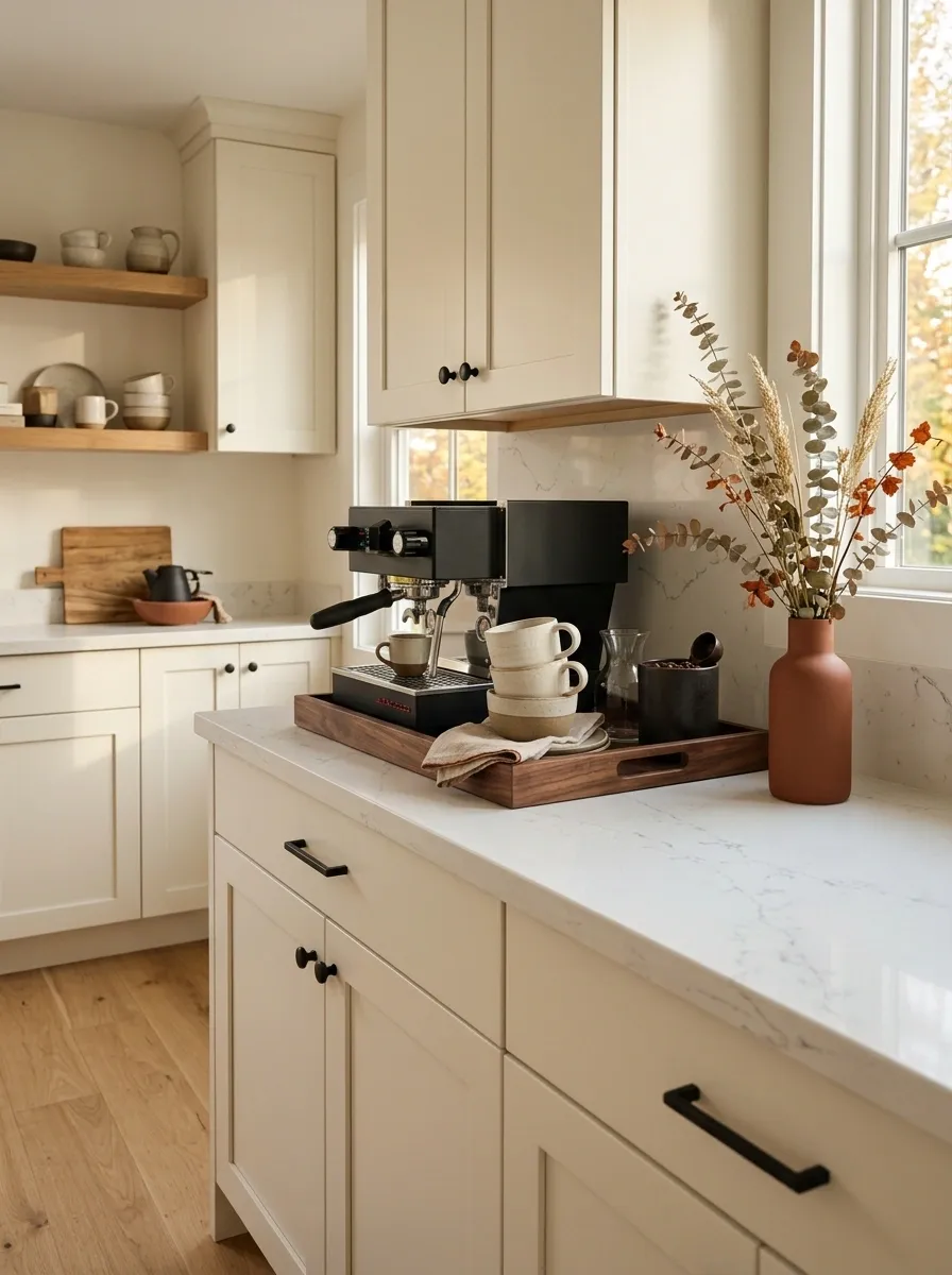 Mix Black, Walnut, and Cream for a Modern Fall Setup