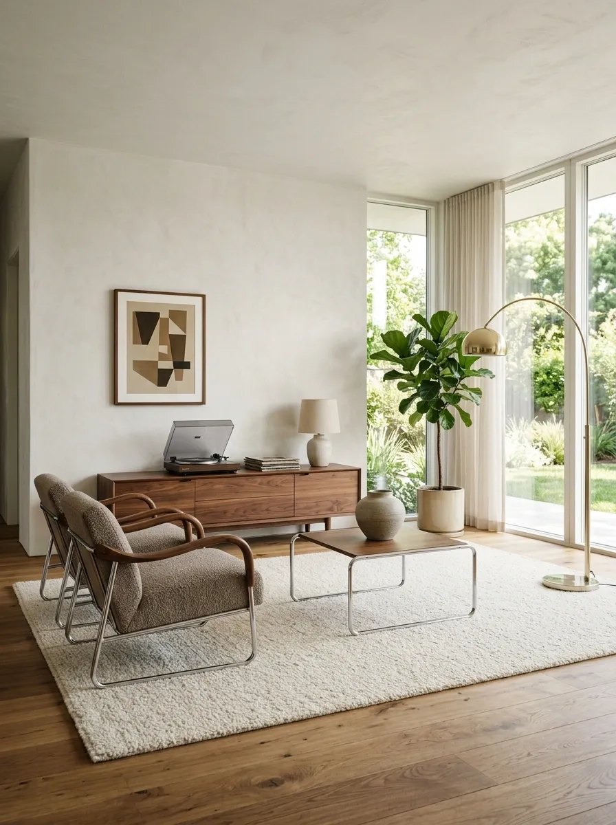 Mix Chrome With Walnut for a Richer Mid-Century Feel