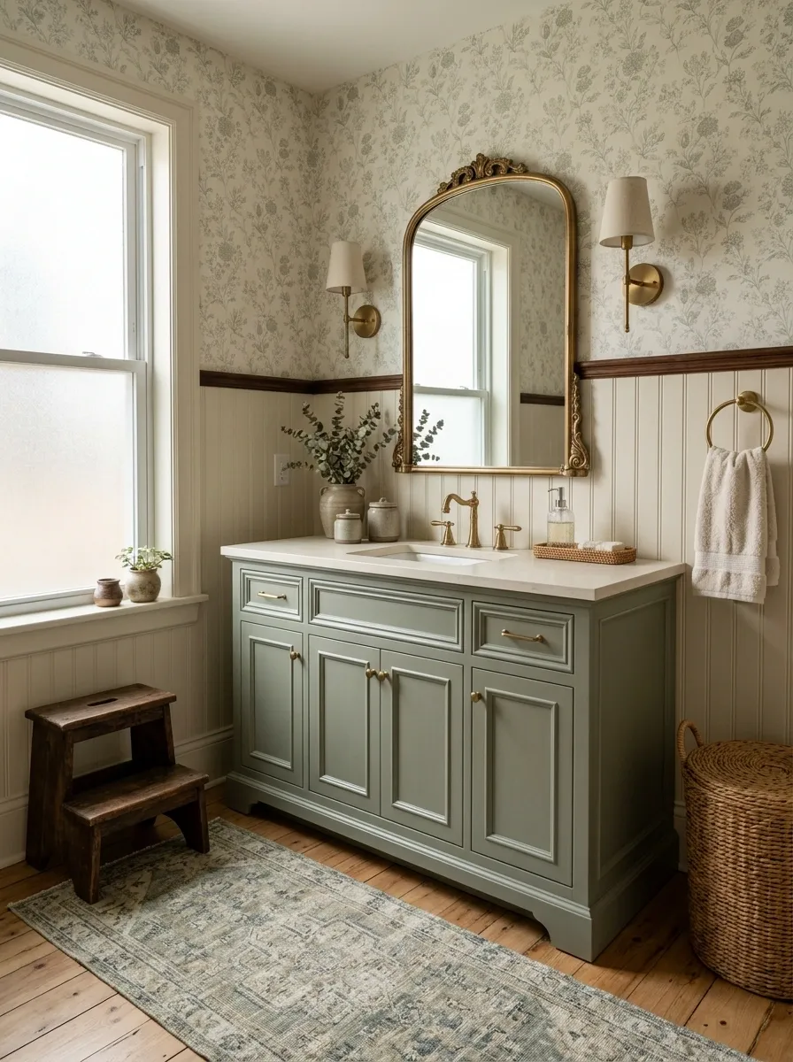 Mix Cream, Brown, and Muted Sage for a Warm Palette