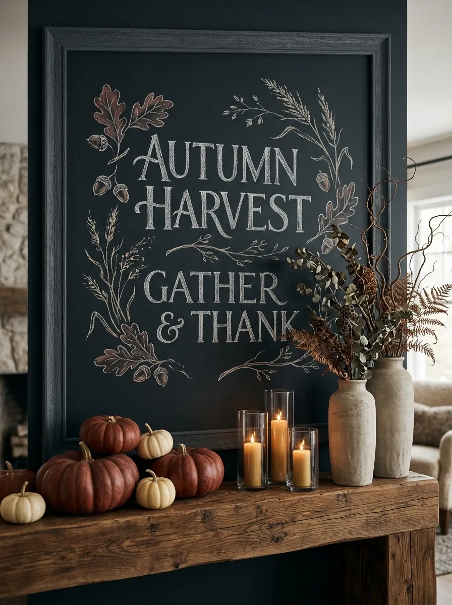 Moody Autumn Chalkboard Wall