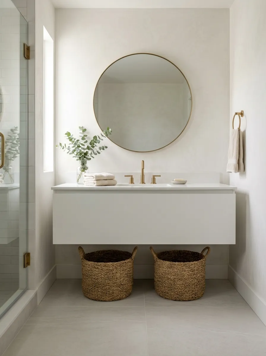 Mount a Floating Vanity to Expose Floor Tile