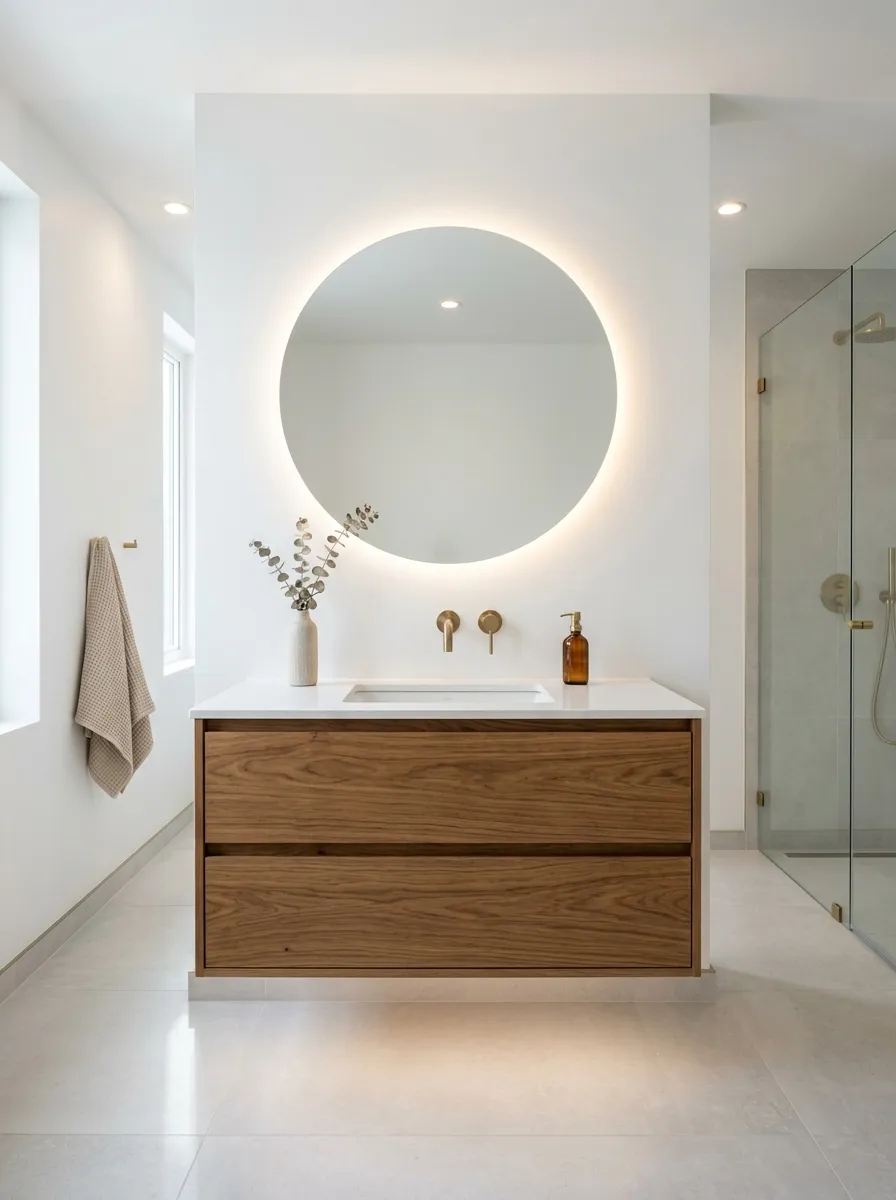 Mount Backlit LED Mirrors for Shadowless Scale