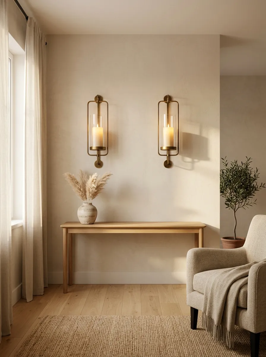 Mount Warm Wall Sconces with Flameless Pillars