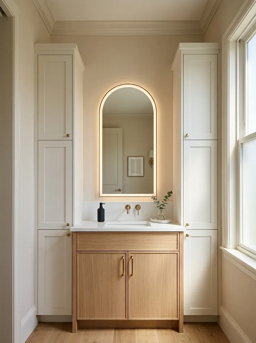Narrow Bathroom Vanity With Vertical Storage