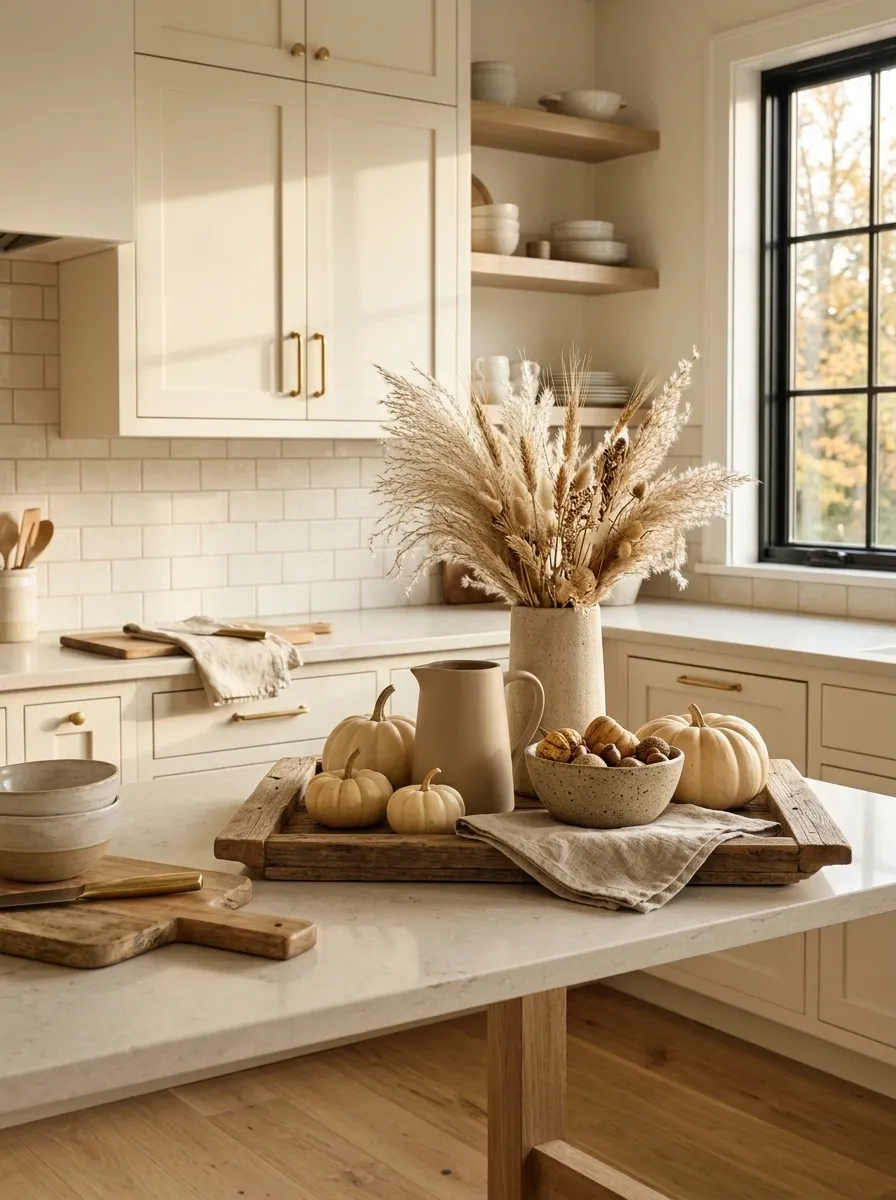 Neutral Linen and Dried Grass Kitchen