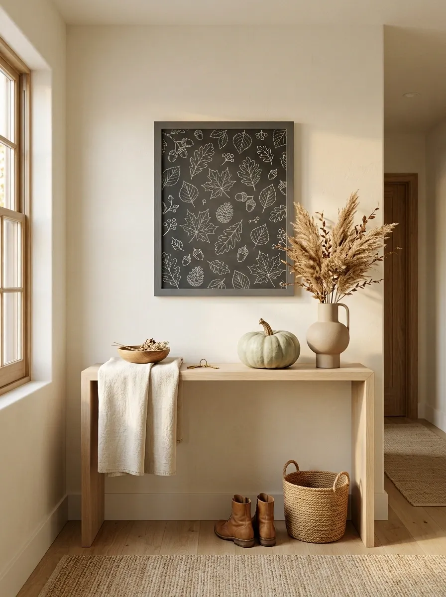 Neutral Scandinavian Fall Chalkboard Corner