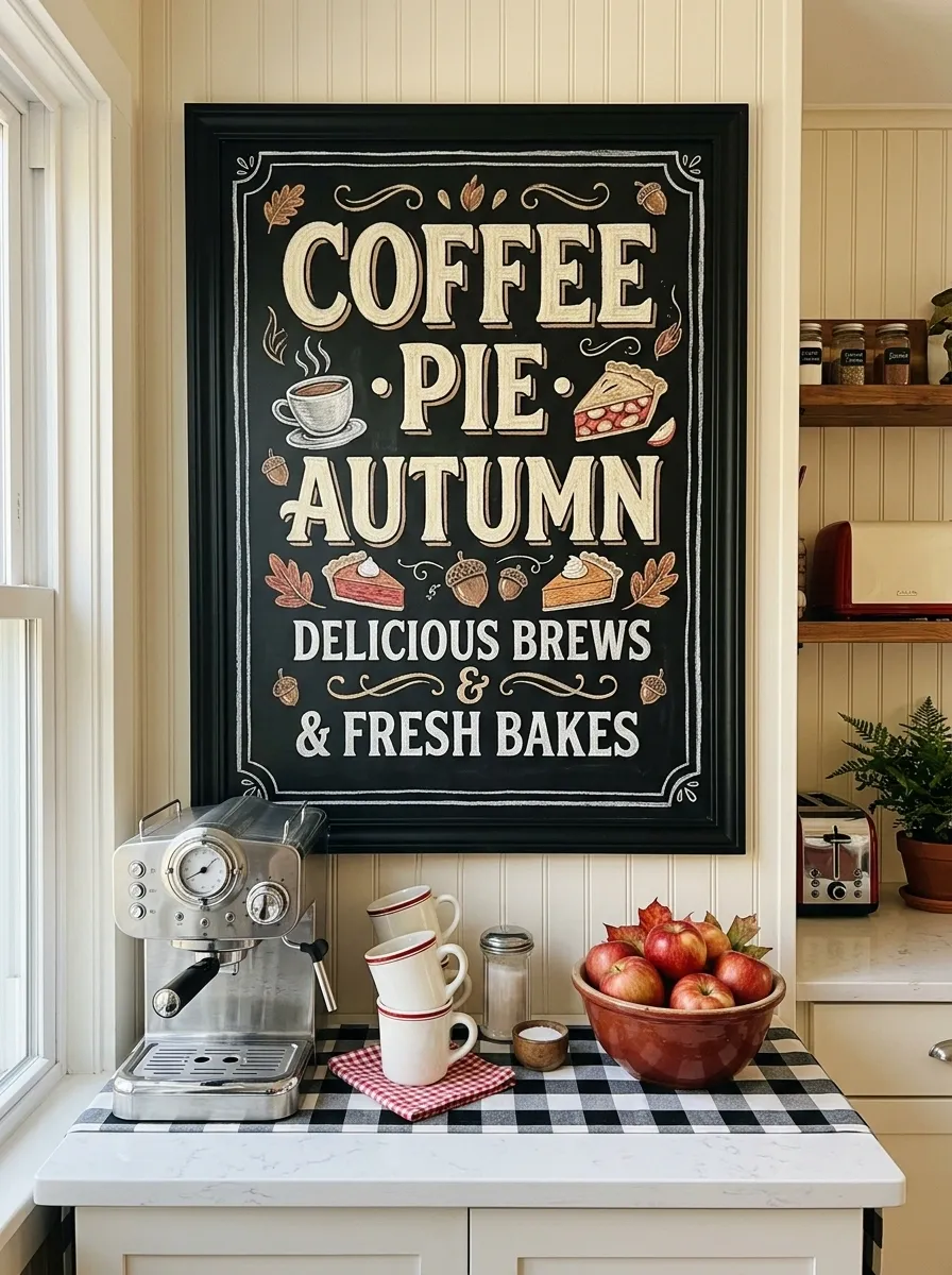 Old-School Diner Autumn Chalkboard