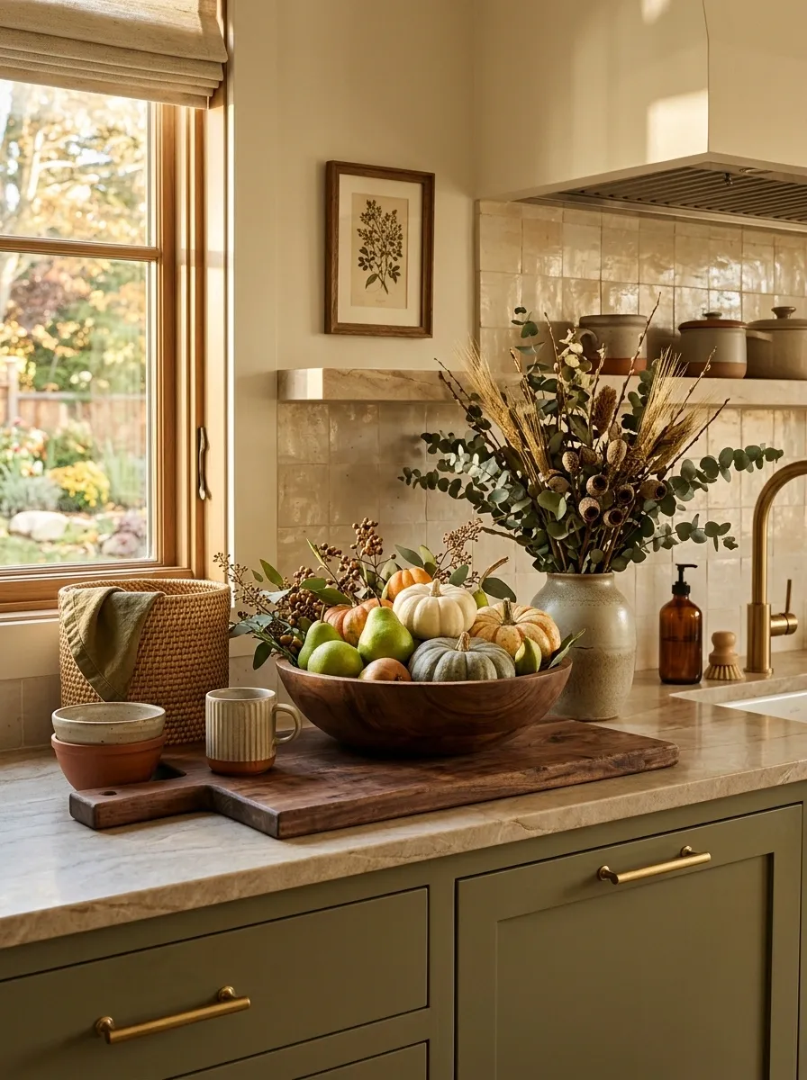 Olive Green and Terracotta Harvest Counter