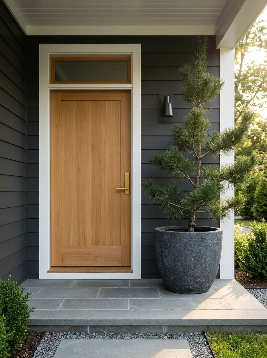 One Statement Planter Beside the Door