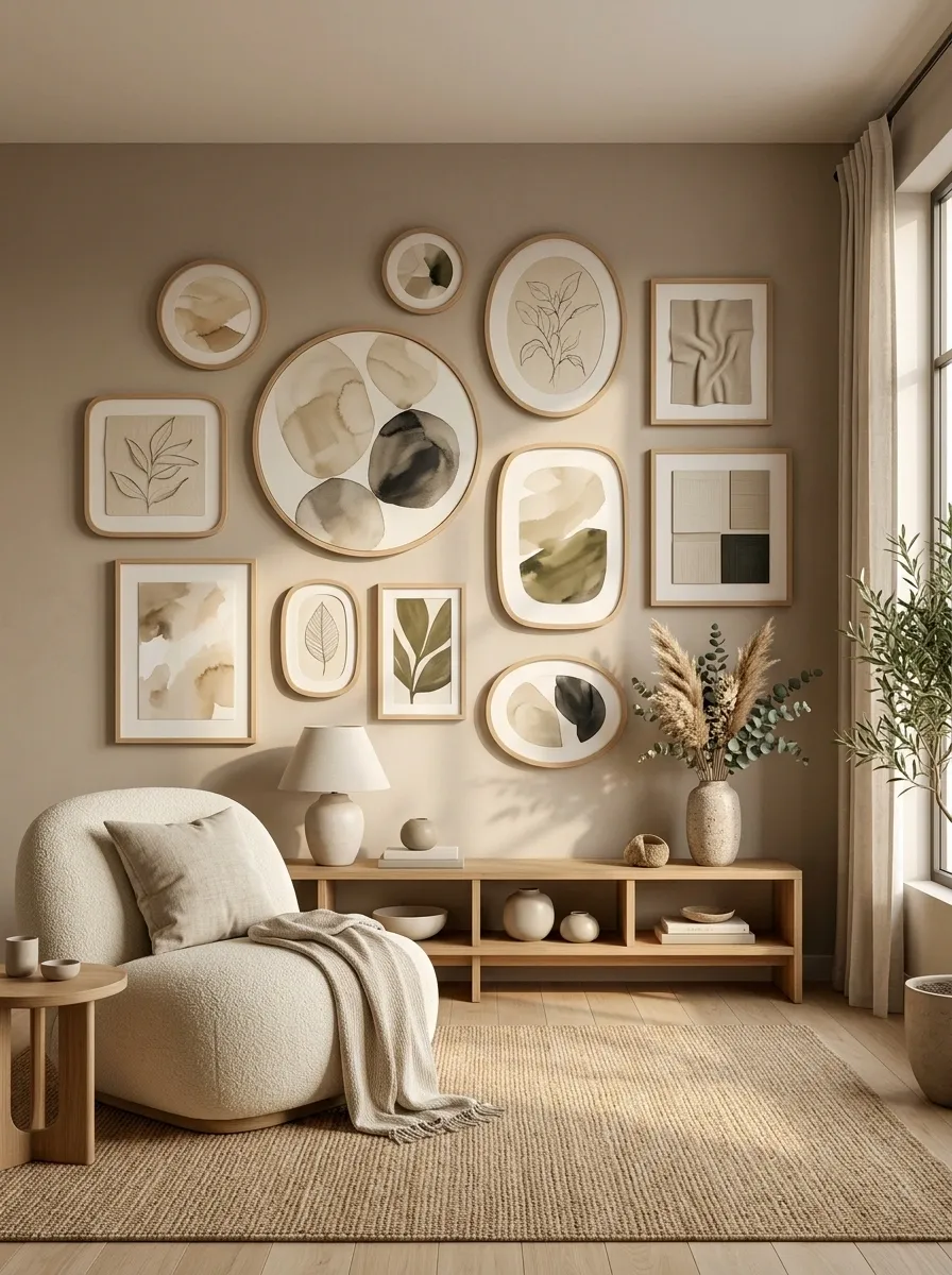 Organic Modern Gallery Wall With Curved Forms