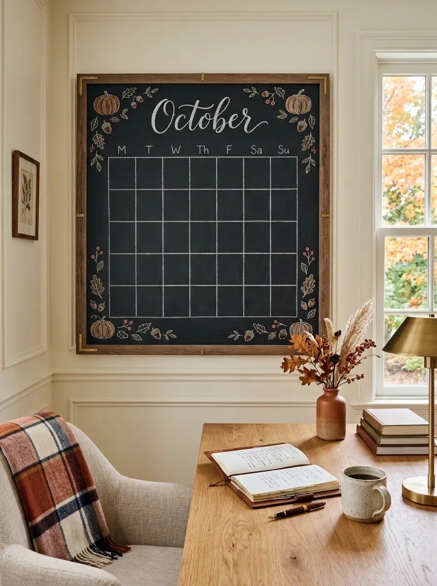 Oversized Chalkboard Calendar for October