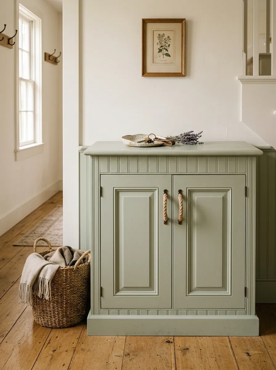 Painted Cabinet With Beadboard