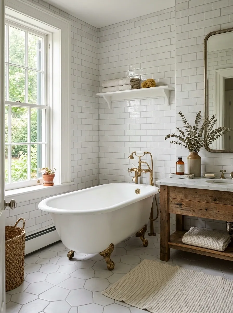 Pair a Clawfoot Tub With Old-Fashioned Wall Tile