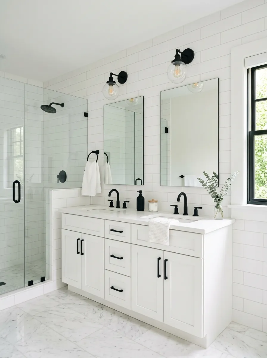 Pair Matte Black Fixtures With an All-White Room