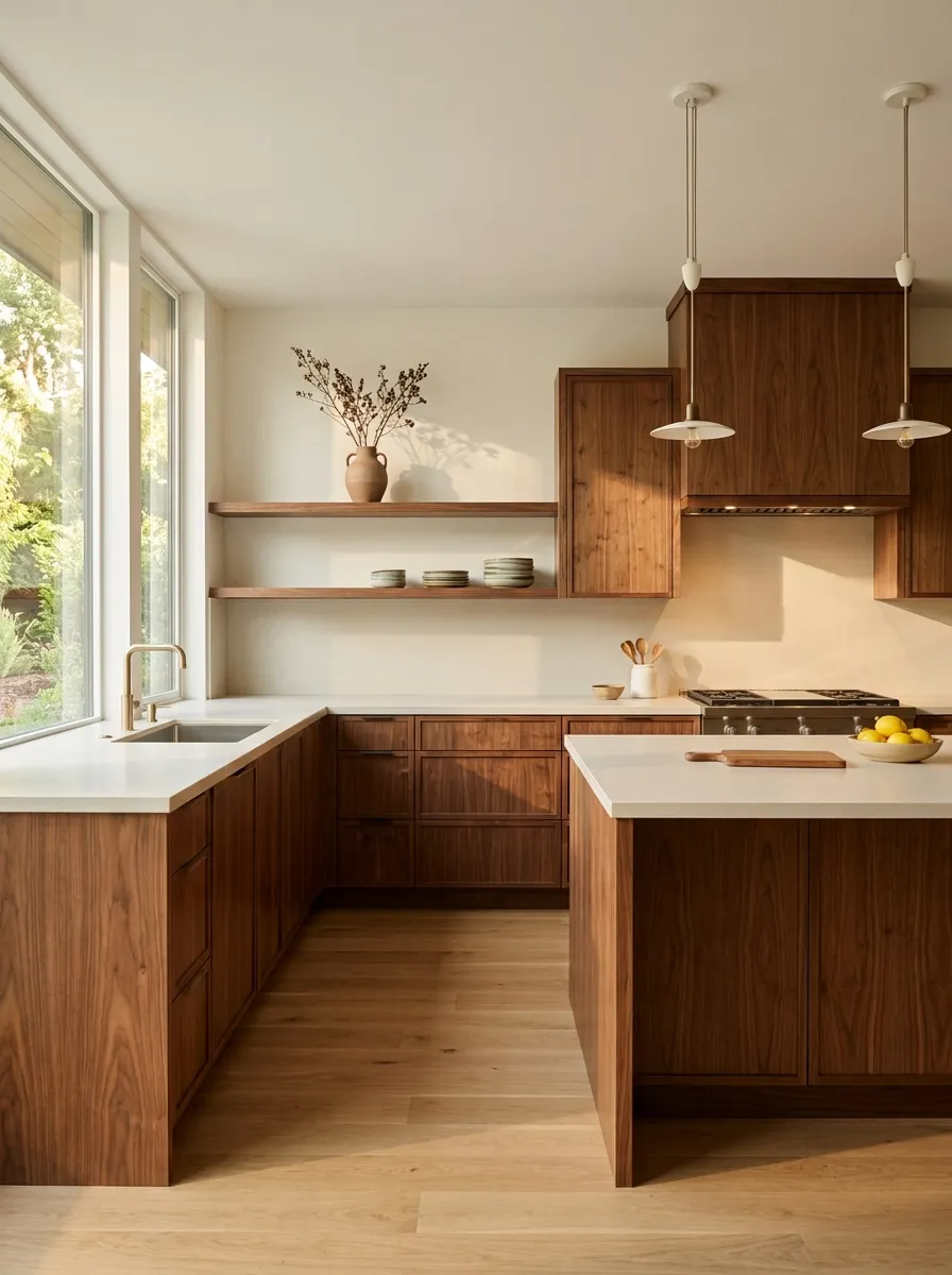 Pair Warm Wood With Simple Stone