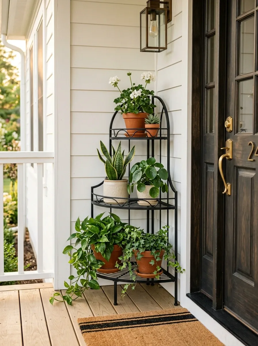 Place a corner plant stand
