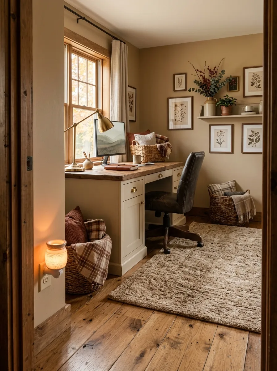 Plug a small ceramic wax warmer near the office door