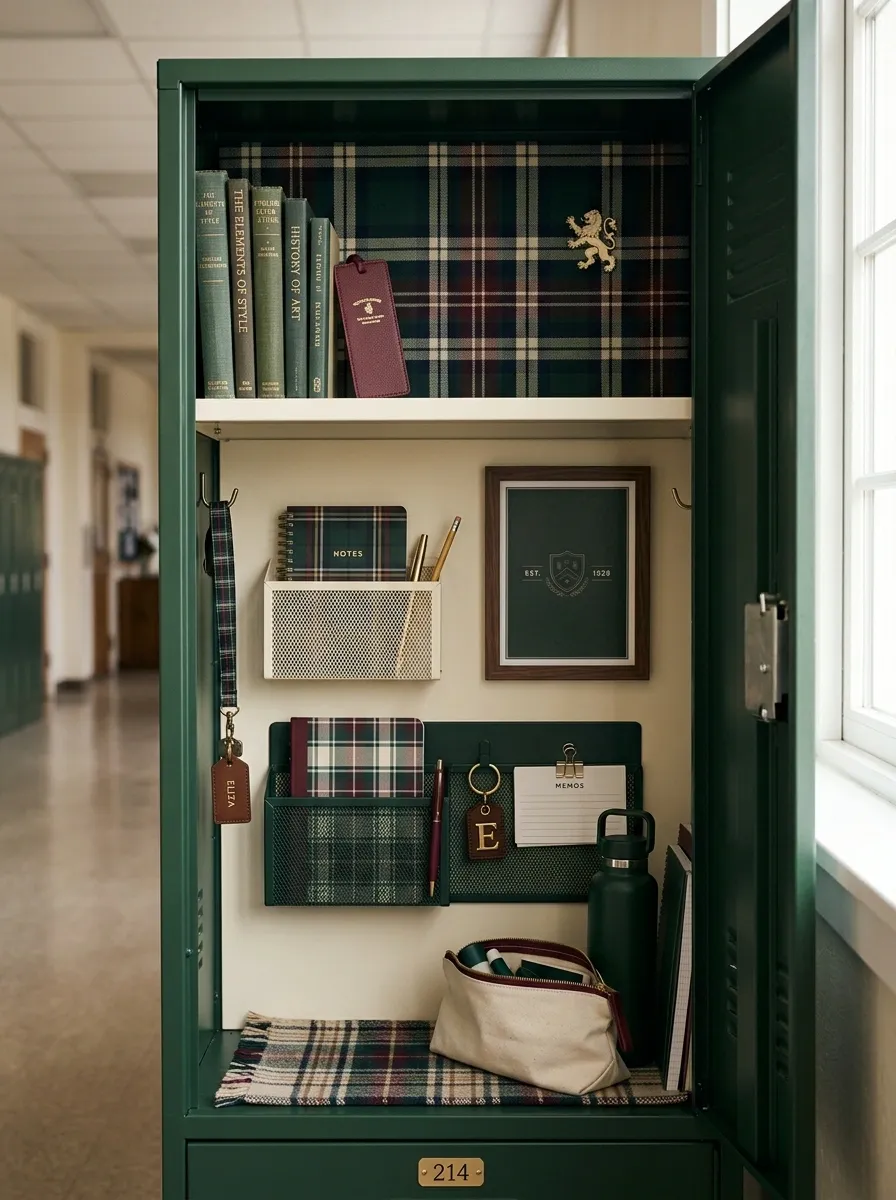 Preppy Green and Plaid Locker
