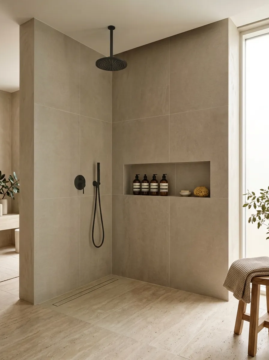 Put a recessed niche inside the wall instead of shelves