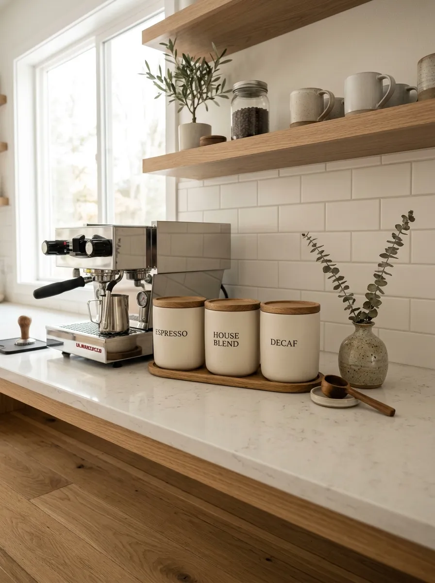 Put Coffee Beans in Matching Airtight Containers