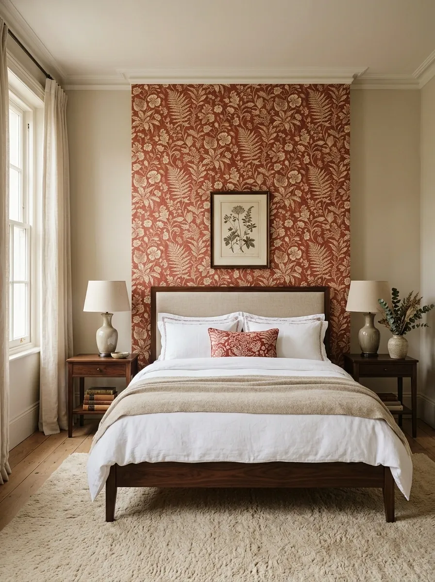 Put Red Wallpaper Behind the Headboard