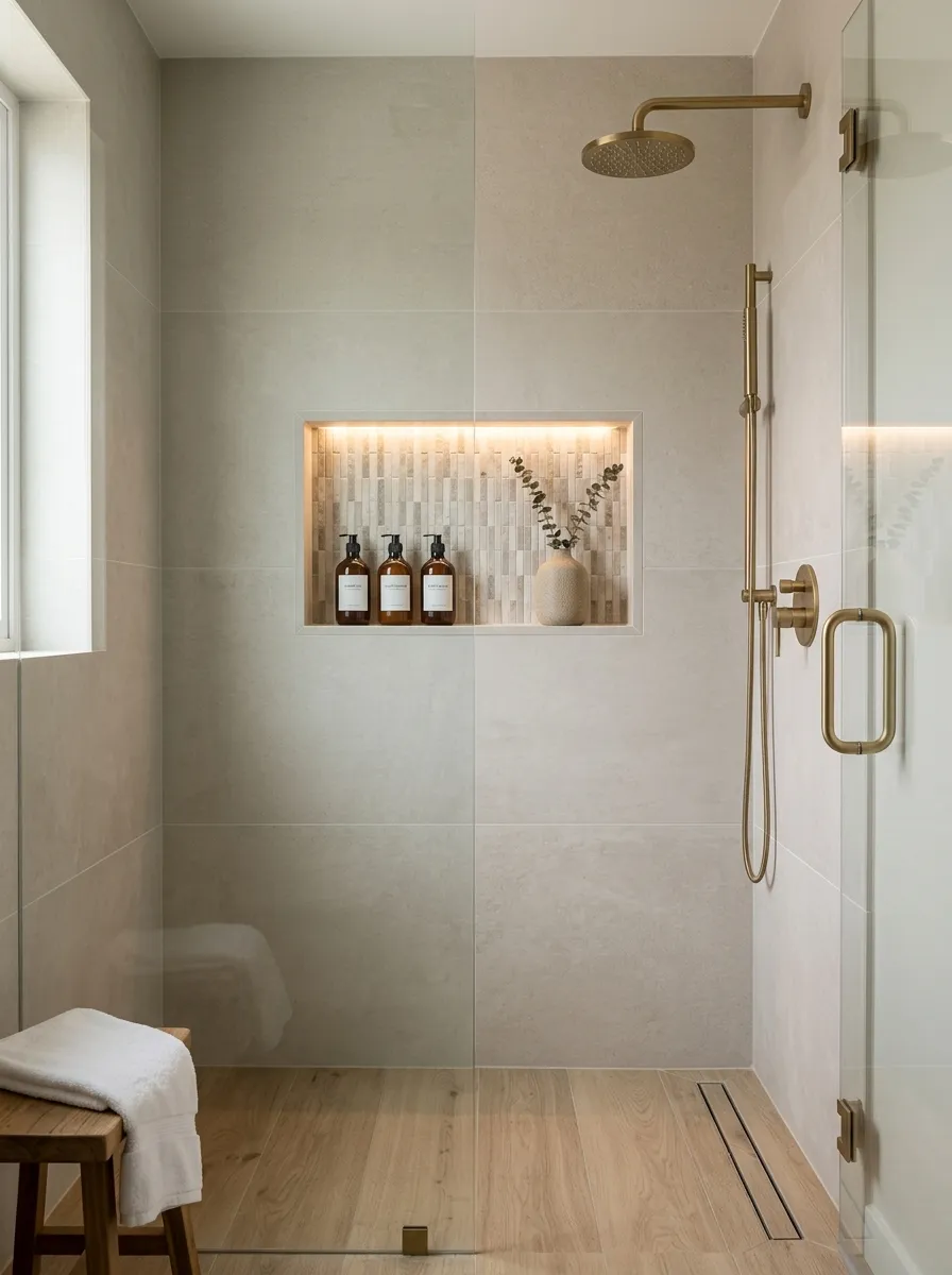 Recess Wall Niches Inside the Shower Interior