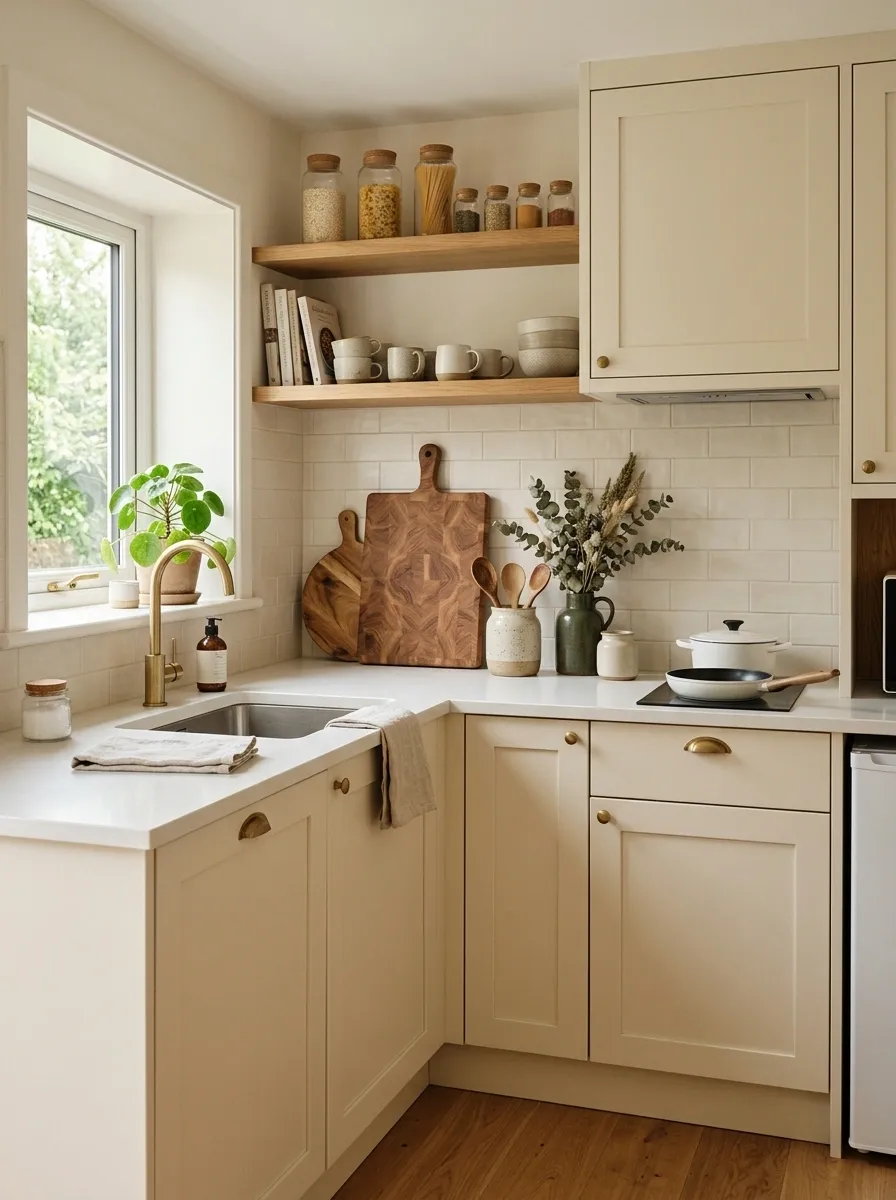Rental-Friendly Small Kitchen With Warm Wood Styling