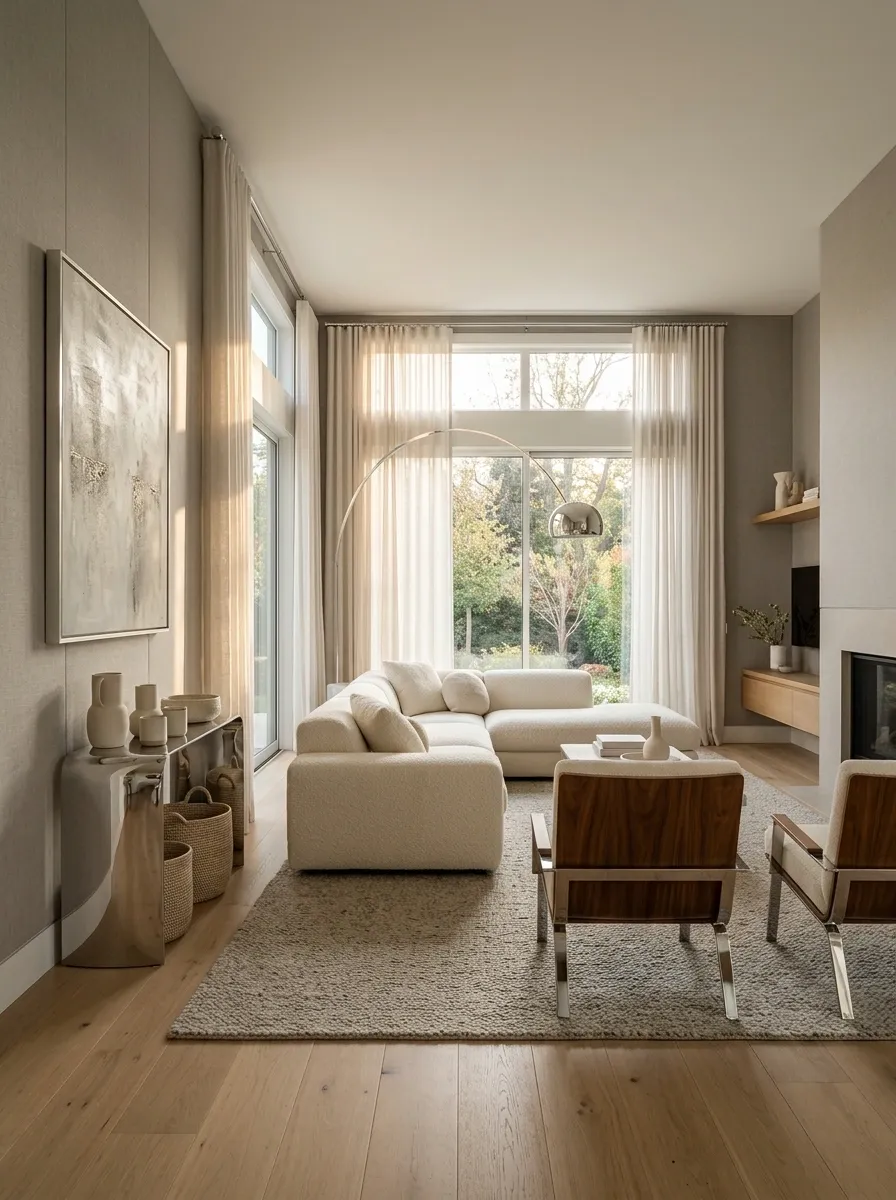 Repeat Chrome at Different Heights Across the Room