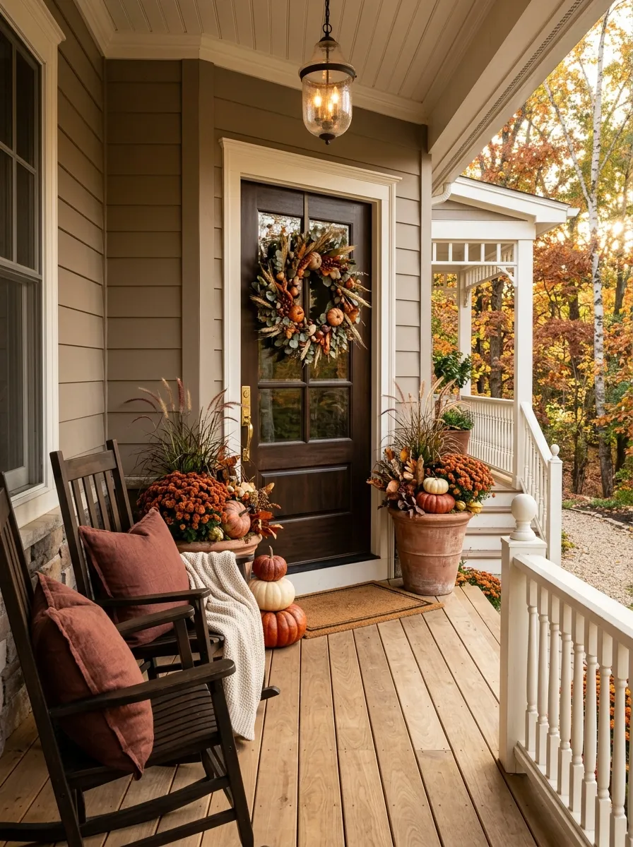 Repeat One Fall Color Across the Porch