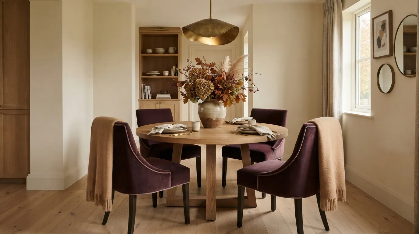 Rich Fig, Camel, and Warm Cream